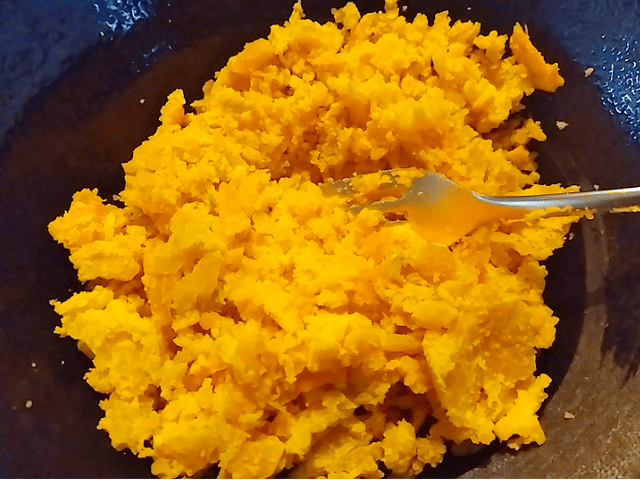 かぼちゃをマッシュした画像