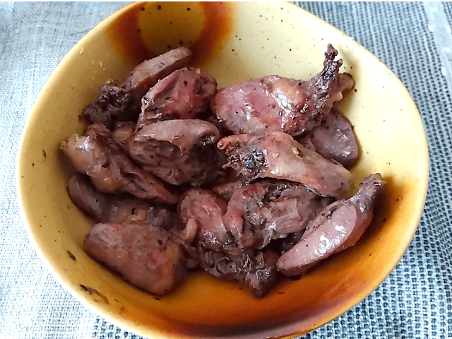 業務スーパーのハーブソルトイタリアンミックスでハツを焼いた画像