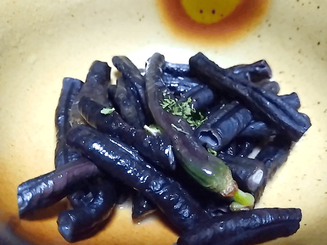 紫ささげのバター焼きの画像