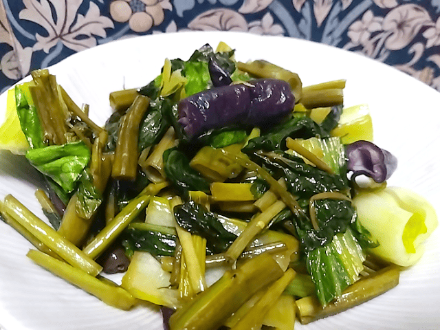 紫ささげの野菜炒めの画像